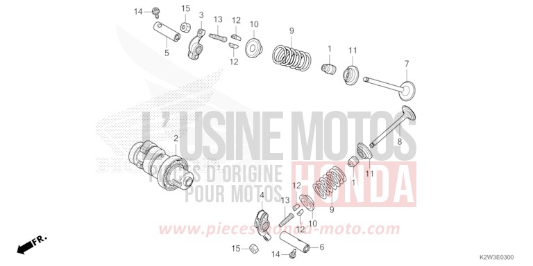 CAMSHAFT/VALVE for Dax ST125 PEARL NEBULA RED (R376) from 2023